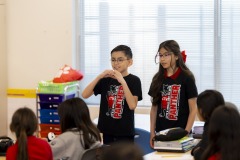 Students at Carroll T. Welch lead their classmates in daily affirmations.